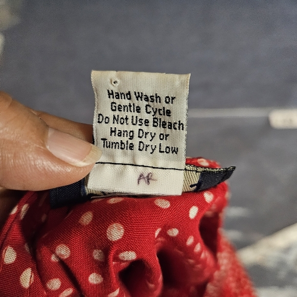 Maggie B Pullover Oversized Red Polka Dot 3/4 Sleeve Tunic With Pockets One Size - Picture 8 of 12